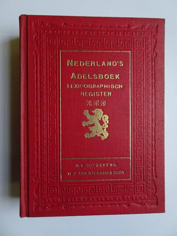  - Nederland's Adelsboek; Lexicografisch register 1928-1939.