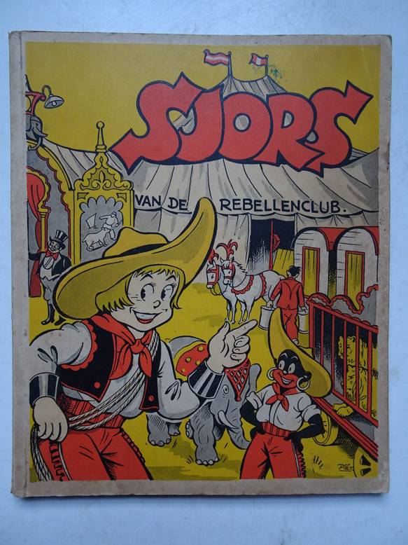 Pit, Frans en V-t. - Sjors van de rebellenclub als circus-artist; nieuwe avonturen van Sjors en zijn vriendje Sjimmie; pittige verhaaltjes voor jongens en meisjes; een groot aantal van de tekeningen kunnen naar een voorbeeld worden ingekleurd.