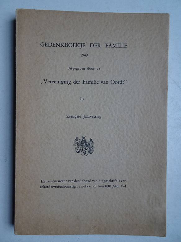 -. - Gedenkboekje der familie, 1949. Uitgegeven door de 