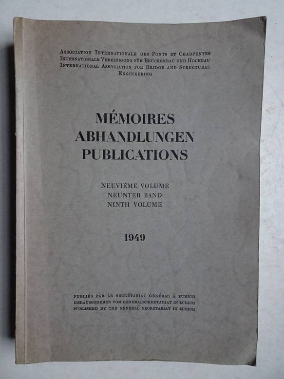 Var. authors. - Mmoires/ Abhandlungen/ Publications. Neuvime volume/ Neunter Band/ Ninth volume. 1949.
