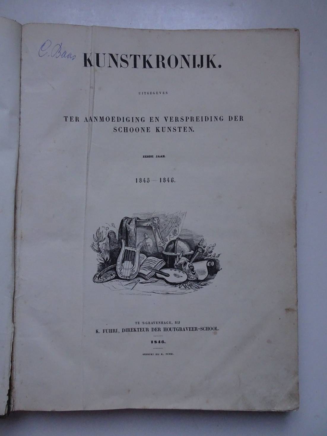 -. - Kunstkronijk uitgegeven ter aanmoediging en verspreiding der schoone kunsten. Zesde (1845-1846) en zevende (1846) jaar.
