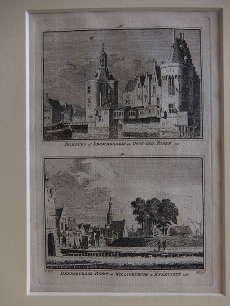 Enkhuizen. - Domburg of Drommedaris en Oost-Ind. Toren, 1726/ Denenburger-Poort en Willigenburg te Enkhuizen, 1726.