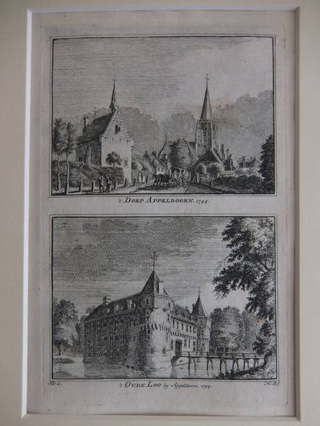 Apeldoorn. - 't Dorp Appeldoorn, 1744/ 't Oude Loo by Appeldoorn, 1744.