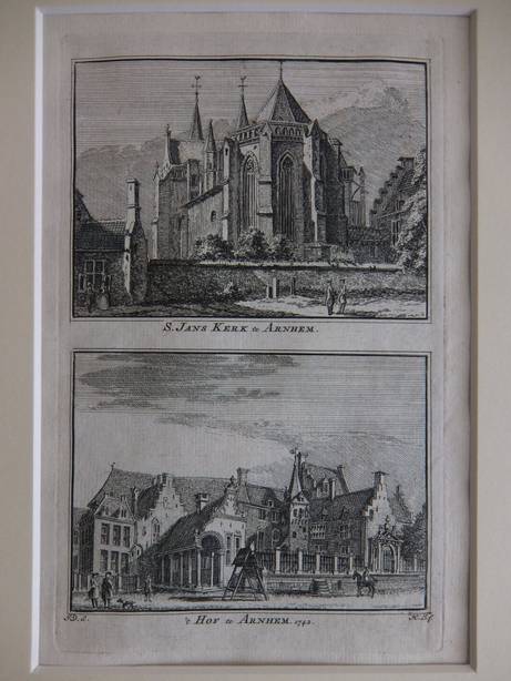 Arnhem. - S. Jans Kerk te Arnhem/ 't Hof te Arnhem, 1742.