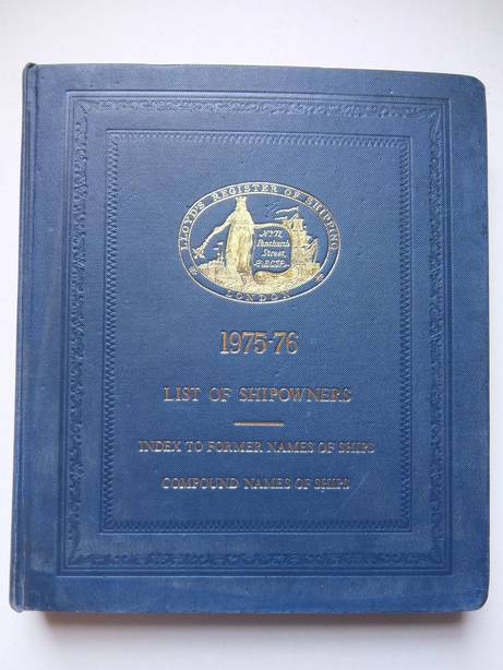 -. - Lloyd's register. List of shipowners. Index to former names of ships, compound names of ships 1975-76.