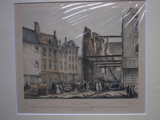 Middelburg. - Gezigt op de rune veroorzaakt door den brand te Middelburg op zondag, den 28 junij 1857.