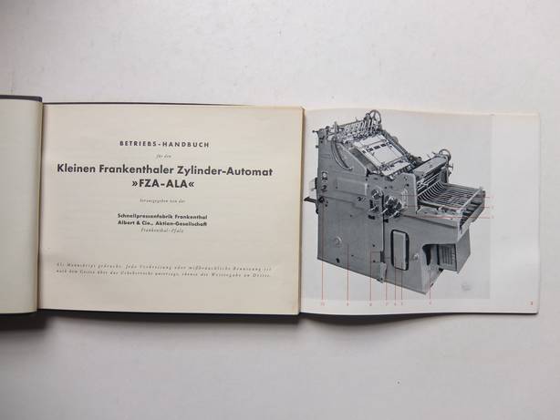 -. - Betriebs-Handbuch fr den kleinen Frankenthaler Zylinder-Automat 