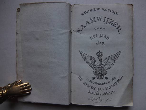 N.n.. - Middelburgsche naamwijzer voor het jaar 1830.
