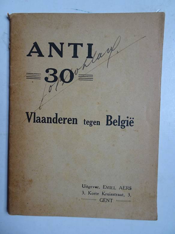 N.n.. - Anti 30. Vlaanderen tegen Belgi.