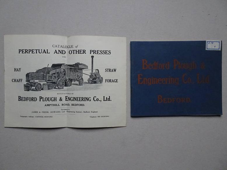 N.n.. - Bedford Plough & Engineering Co. Ltd., Bedford. Illustrated catalogue of agricultural implements and spare parts.