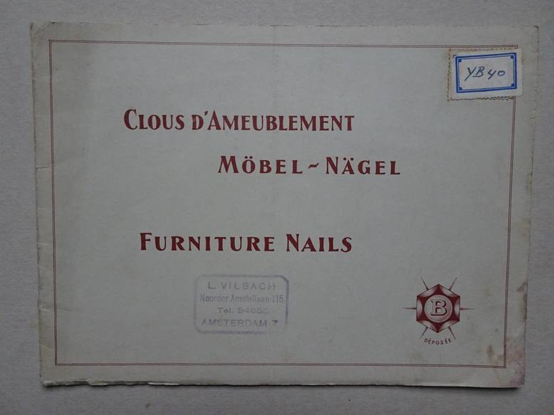 N.n.. - Clous d'ameublement Mbel-Ngel. Furniture nails (Brgin & Cie- Schaffhausen).