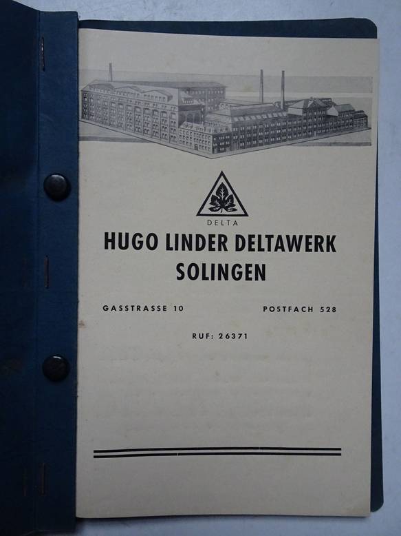 N.n.. - Hugo Linder Deltawerk Solingen. Katalog 153.