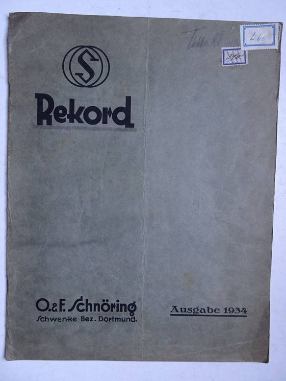 N.n.. - Rekord. O. & F. Schnring. Ausgabe 1934.