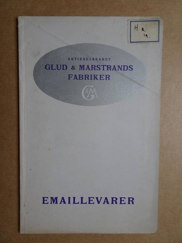 N.n.. - Katalog over Emaillevarer. Aktieselskabet Glud & Marstrands Fabriker.