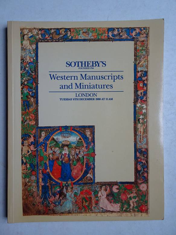 N.n.. - Western manuscripts and miniatures, including eight extremely important manuscripts from the Sammlung Ludwig, the property of the J. Paul Getty Museum, mostly of the eighth to tenth century. Sotheby 's auction guide.