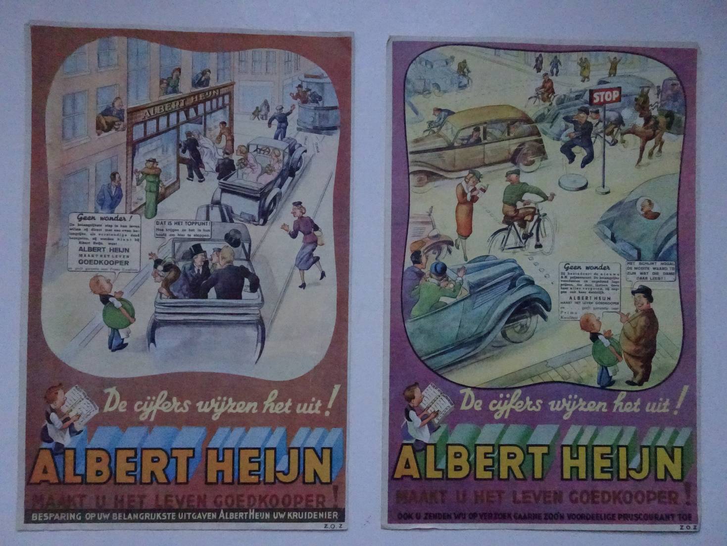 N.n.. - 2 originele Albert Heijn reclame platen.